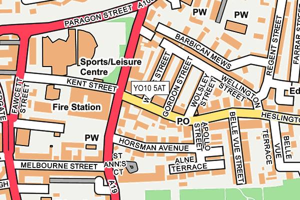 YO10 5AT map - OS OpenMap – Local (Ordnance Survey)