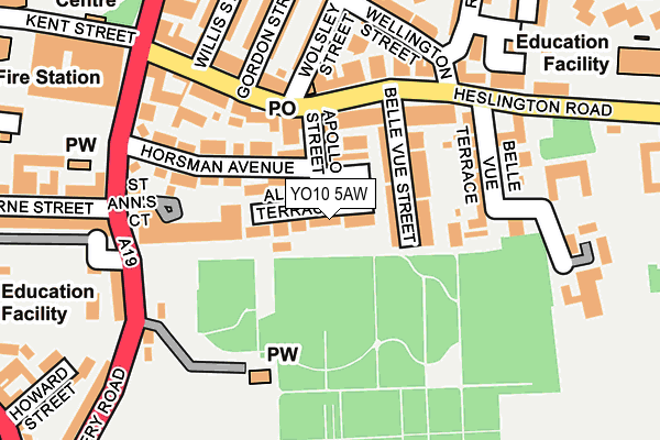 YO10 5AW map - OS OpenMap – Local (Ordnance Survey)