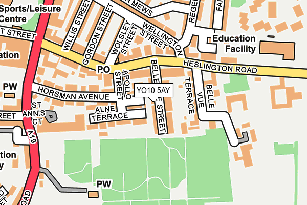 YO10 5AY map - OS OpenMap – Local (Ordnance Survey)