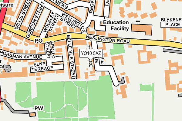YO10 5AZ map - OS OpenMap – Local (Ordnance Survey)