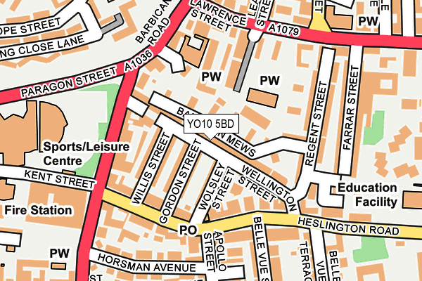 YO10 5BD map - OS OpenMap – Local (Ordnance Survey)