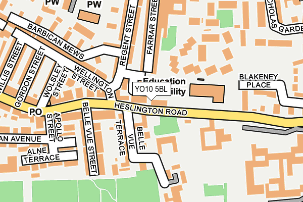 YO10 5BL map - OS OpenMap – Local (Ordnance Survey)