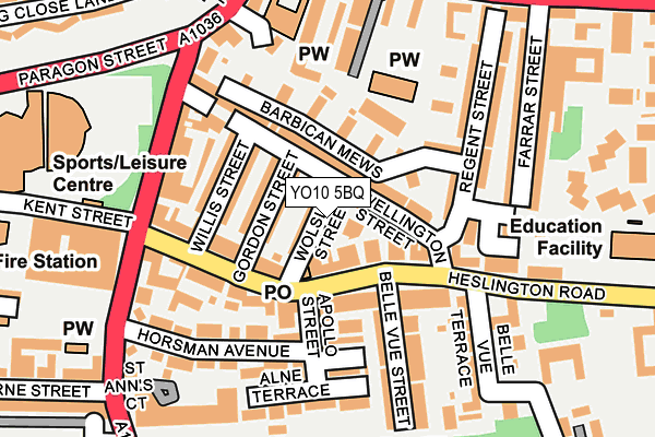 YO10 5BQ map - OS OpenMap – Local (Ordnance Survey)