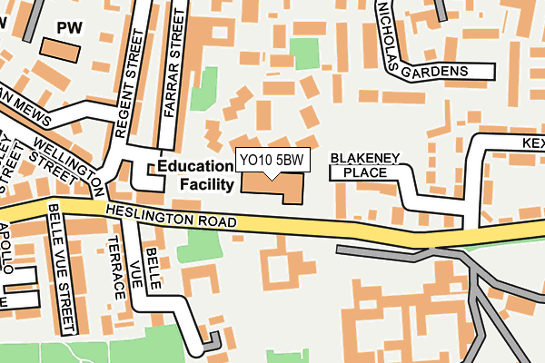 YO10 5BW map - OS OpenMap – Local (Ordnance Survey)