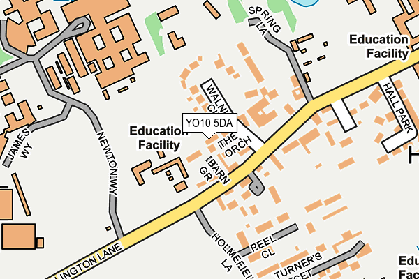 YO10 5DA map - OS OpenMap – Local (Ordnance Survey)