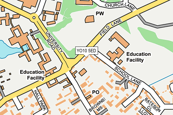 YO10 5ED map - OS OpenMap – Local (Ordnance Survey)