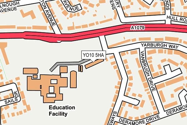 YO10 5HA map - OS OpenMap – Local (Ordnance Survey)