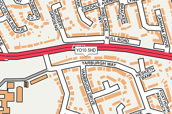 YO10 5HD map - OS OpenMap – Local (Ordnance Survey)