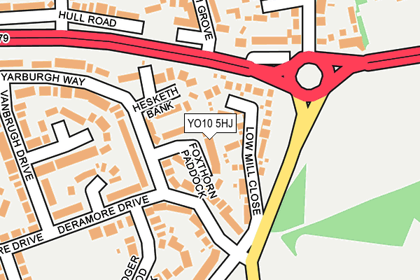YO10 5HJ map - OS OpenMap – Local (Ordnance Survey)