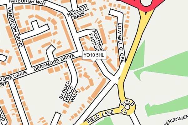YO10 5HL map - OS OpenMap – Local (Ordnance Survey)
