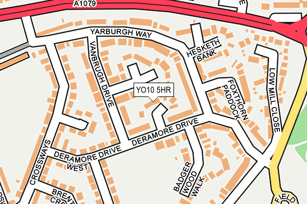 YO10 5HR map - OS OpenMap – Local (Ordnance Survey)