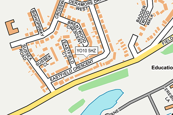 YO10 5HZ map - OS OpenMap – Local (Ordnance Survey)