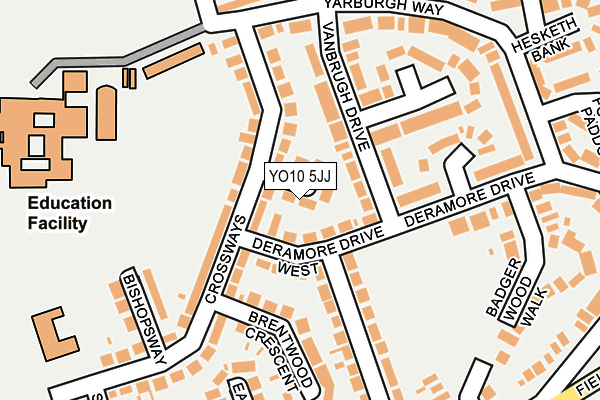 YO10 5JJ map - OS OpenMap – Local (Ordnance Survey)