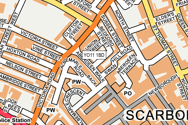 YO11 1BD map - OS OpenMap – Local (Ordnance Survey)