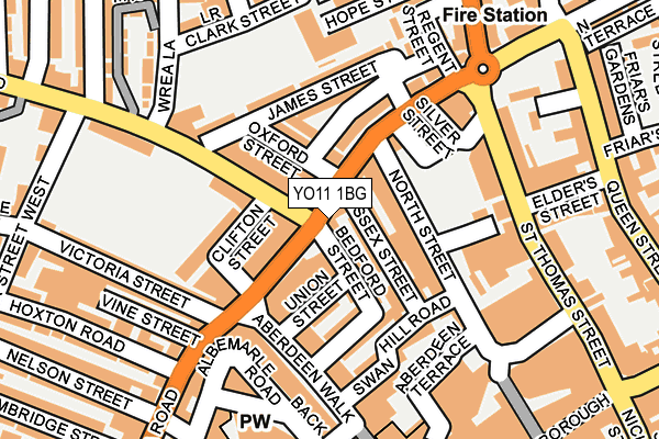 YO11 1BG map - OS OpenMap – Local (Ordnance Survey)