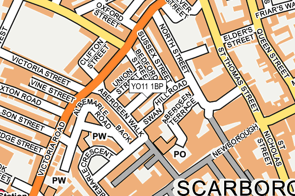 YO11 1BP map - OS OpenMap – Local (Ordnance Survey)