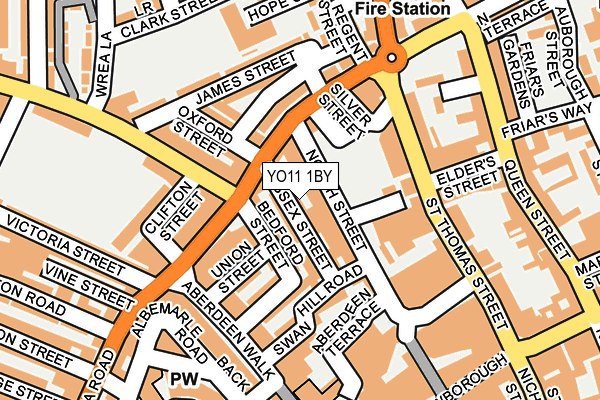 YO11 1BY map - OS OpenMap – Local (Ordnance Survey)