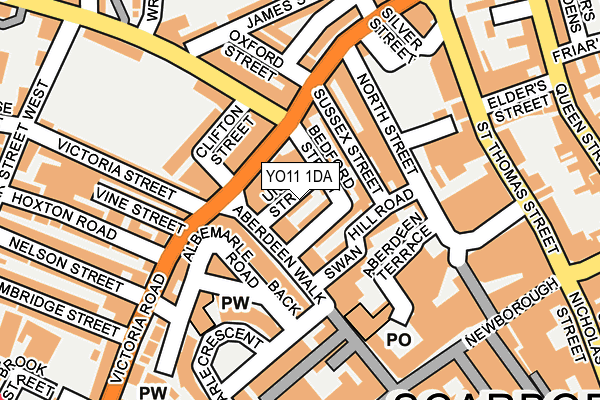 YO11 1DA map - OS OpenMap – Local (Ordnance Survey)