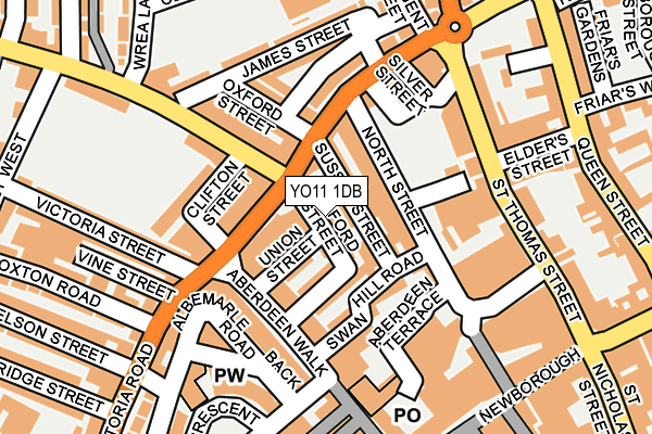 YO11 1DB map - OS OpenMap – Local (Ordnance Survey)