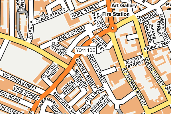 YO11 1DE map - OS OpenMap – Local (Ordnance Survey)