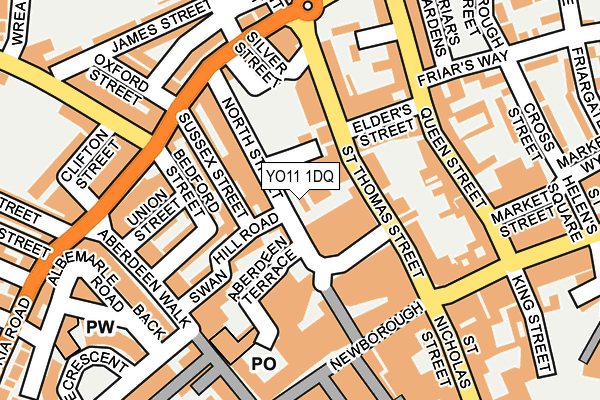 YO11 1DQ map - OS OpenMap – Local (Ordnance Survey)