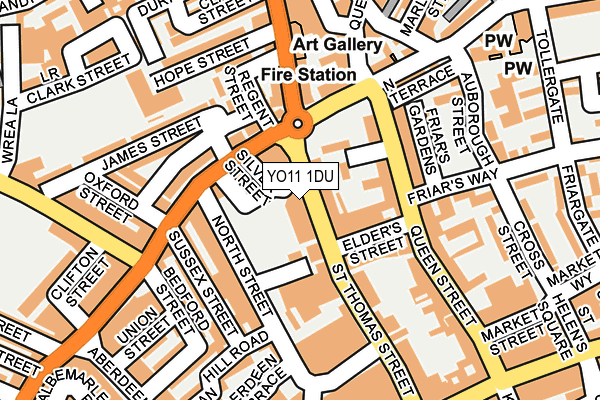 YO11 1DU map - OS OpenMap – Local (Ordnance Survey)