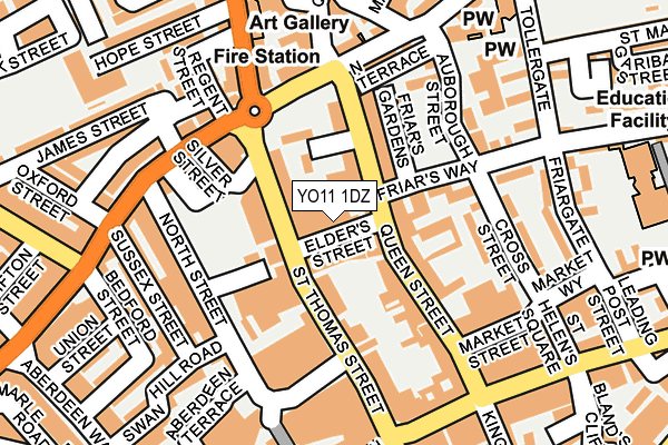 YO11 1DZ map - OS OpenMap – Local (Ordnance Survey)