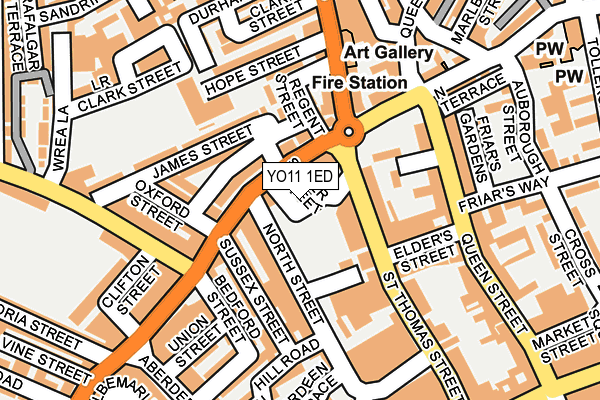 YO11 1ED map - OS OpenMap – Local (Ordnance Survey)