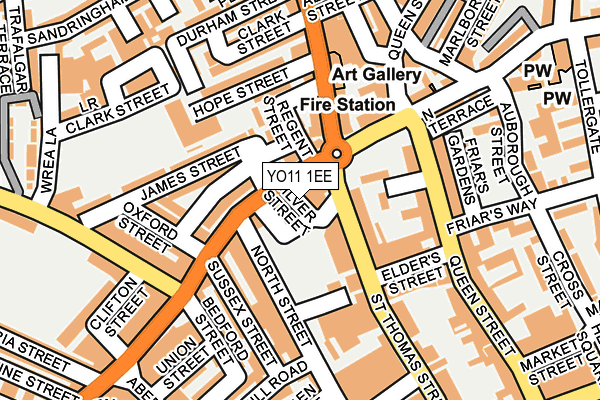 YO11 1EE map - OS OpenMap – Local (Ordnance Survey)