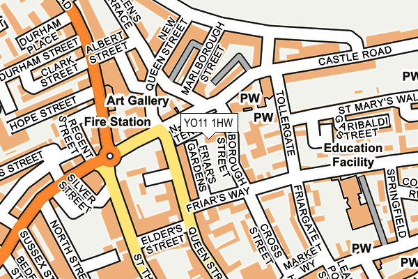YO11 1HW map - OS OpenMap – Local (Ordnance Survey)
