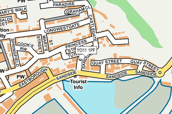 YO11 1PF map - OS OpenMap – Local (Ordnance Survey)