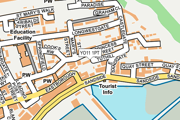 YO11 1PT map - OS OpenMap – Local (Ordnance Survey)