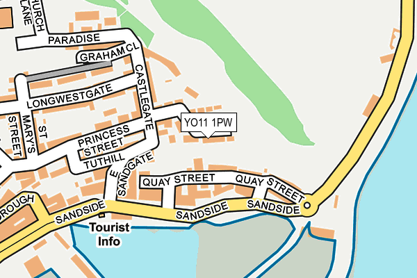 YO11 1PW map - OS OpenMap – Local (Ordnance Survey)