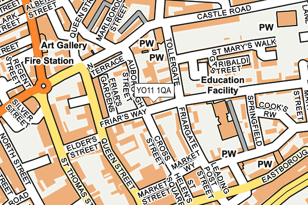 YO11 1QA map - OS OpenMap – Local (Ordnance Survey)