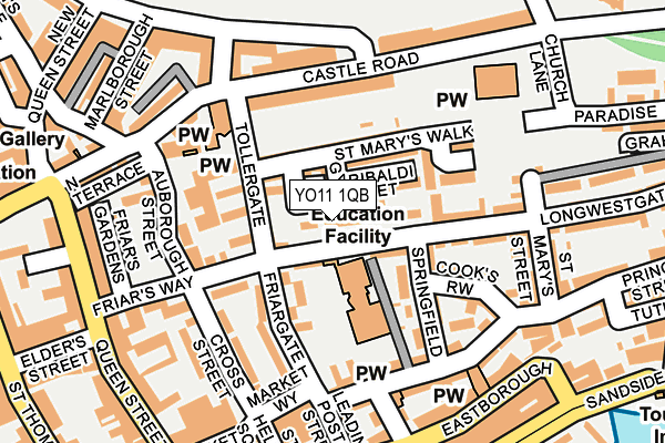 YO11 1QB map - OS OpenMap – Local (Ordnance Survey)