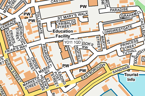 YO11 1QD map - OS OpenMap – Local (Ordnance Survey)