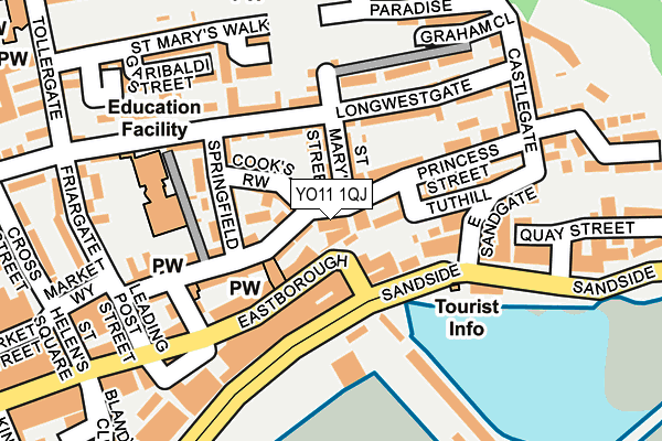 YO11 1QJ map - OS OpenMap – Local (Ordnance Survey)