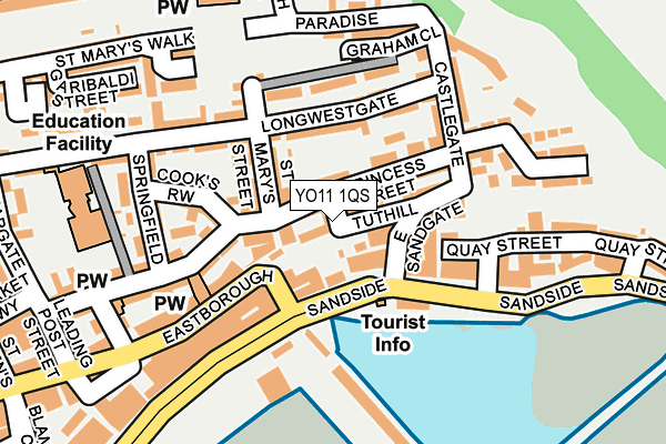 YO11 1QS map - OS OpenMap – Local (Ordnance Survey)