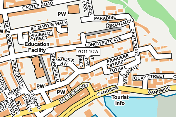 YO11 1QW map - OS OpenMap – Local (Ordnance Survey)