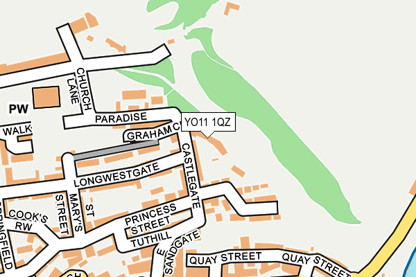 YO11 1QZ map - OS OpenMap – Local (Ordnance Survey)