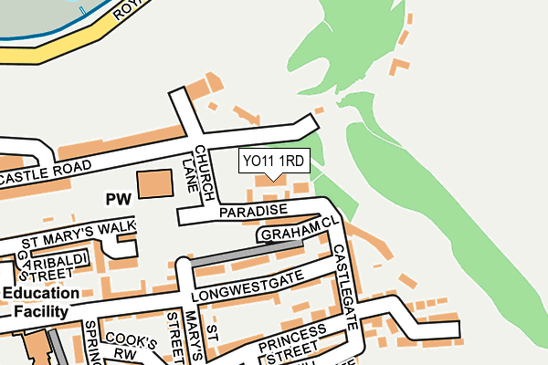 YO11 1RD map - OS OpenMap – Local (Ordnance Survey)