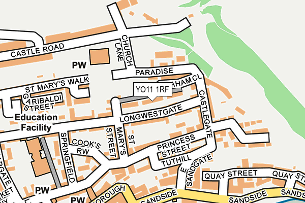 YO11 1RF map - OS OpenMap – Local (Ordnance Survey)