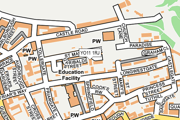YO11 1RJ map - OS OpenMap – Local (Ordnance Survey)