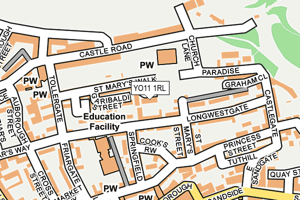 YO11 1RL map - OS OpenMap – Local (Ordnance Survey)