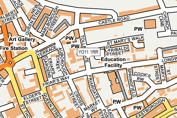 YO11 1RR map - OS OpenMap – Local (Ordnance Survey)