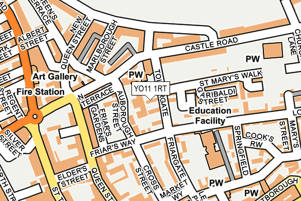 YO11 1RT map - OS OpenMap – Local (Ordnance Survey)