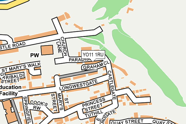 YO11 1RU map - OS OpenMap – Local (Ordnance Survey)