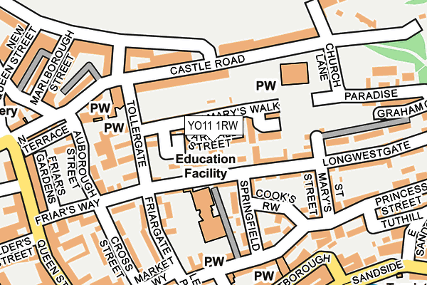 YO11 1RW map - OS OpenMap – Local (Ordnance Survey)