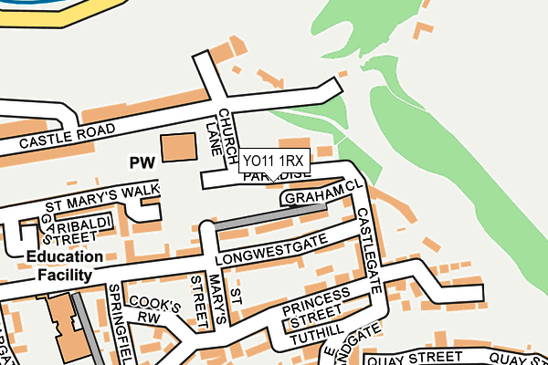 YO11 1RX map - OS OpenMap – Local (Ordnance Survey)