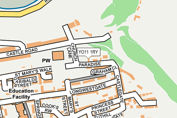 YO11 1RY map - OS OpenMap – Local (Ordnance Survey)
